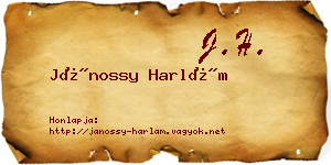 Jánossy Harlám névjegykártya